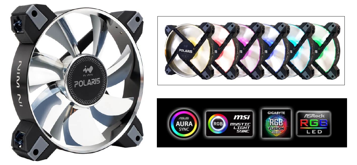 IN WIN、デイジーチェーン対応のRGB LED機能搭載12cmファン「POLARIS